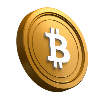 Nagnjeno prikazan kovanec Bitcoin (BTC) v zasnovi uvodnega razdelka